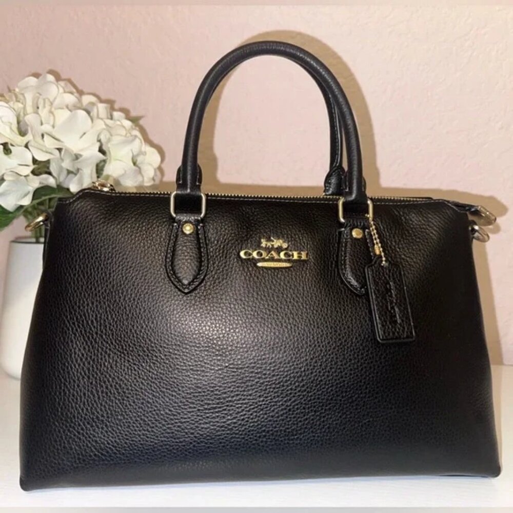 NWT Coach Georgia Satchel Handbag Purse Black Crossbody Top handle Bag